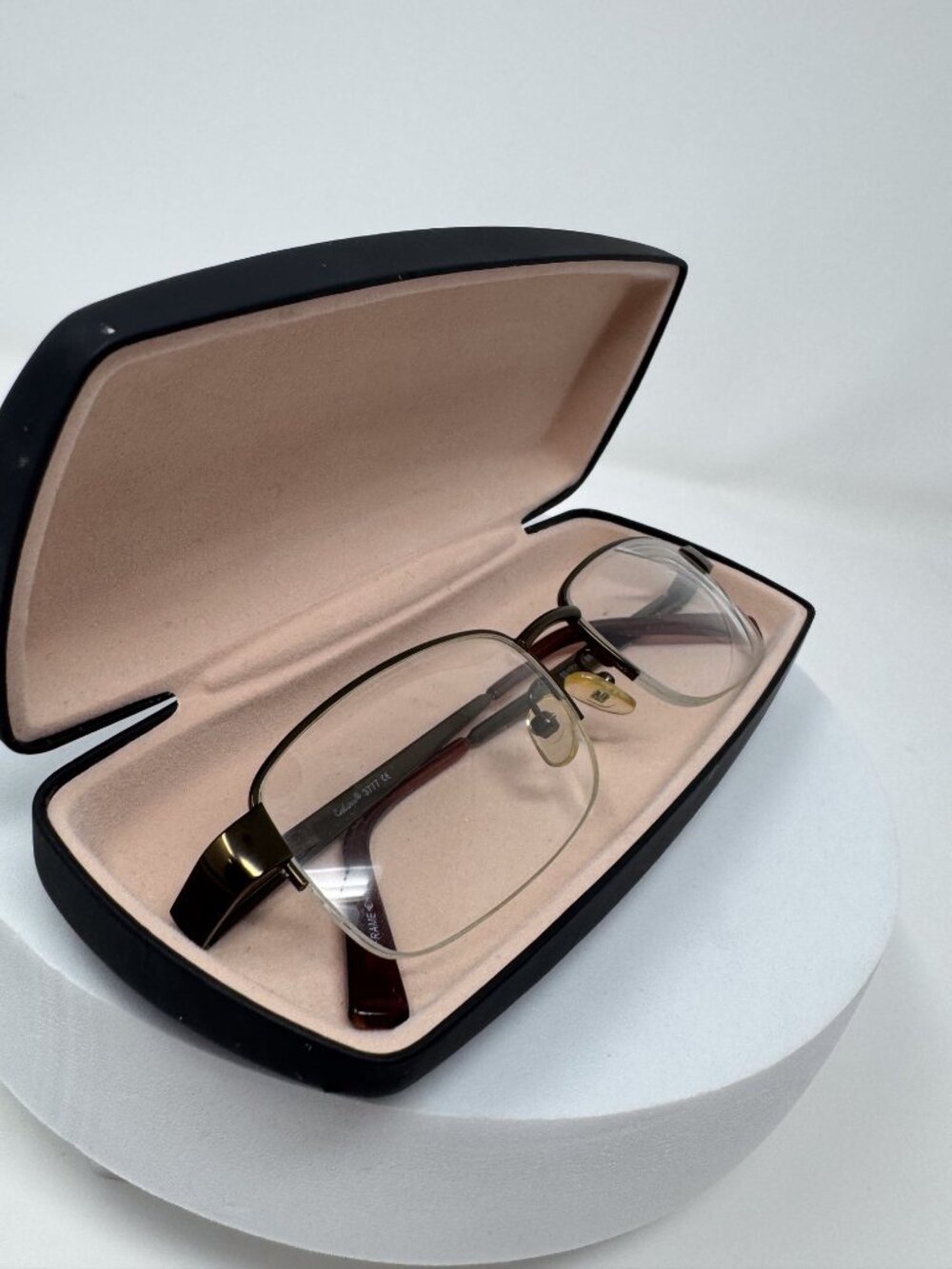 Enhance 377 Brown Eyeglass Frames Only Rectangle / Oval with Case